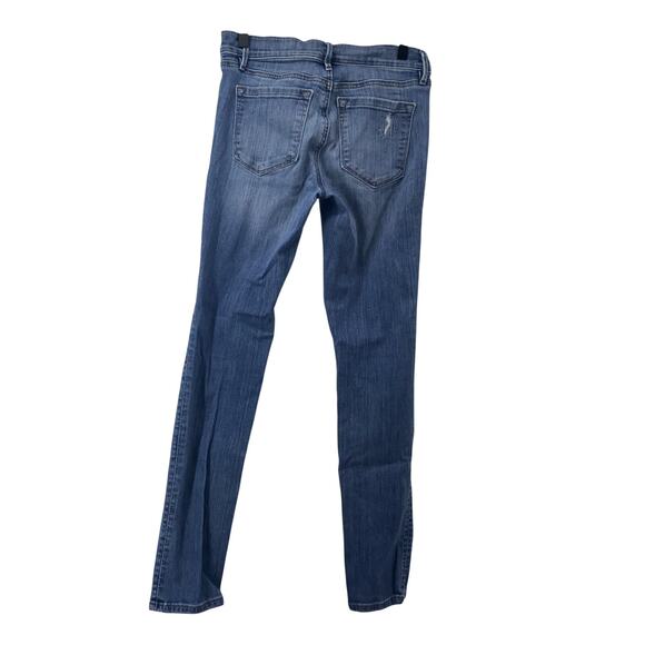 LOFT Modern Skinny Jeans Women's 27/4 Blue Stretch Denim Distressed Low Rise - Picture 7 of 13